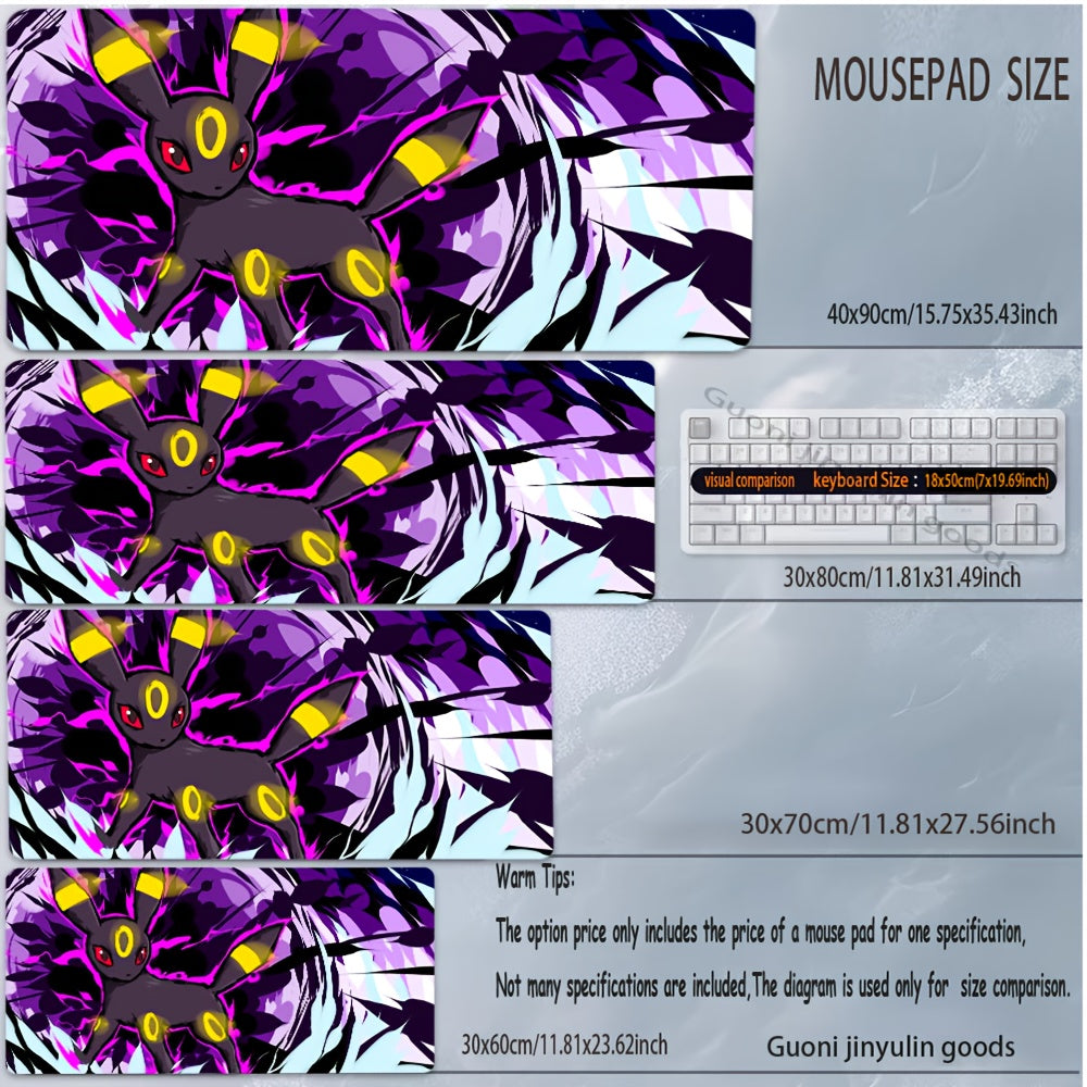 1pc Popular Anime Pokémon Super Cute Pattern Mouse Pad, Large Size Gaming Mouse Mat with Vibrant Colors, Soft and Comfortable Rubber Material for Gamers, Office & Home Use, Computer Accessories, Laptop & iPad Compatible, Non