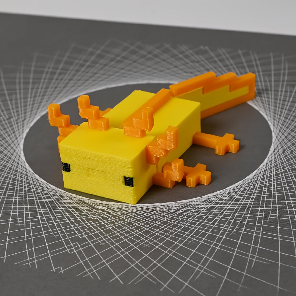 Pixel Axolotl Desk Decor - 3D Printed Animal Figurine, Tabletop Decoration, No Battery Needed, Festive Office Accessory, Plastic Desk Accessory, Perfect Gift,  Playful Design, Decorative Art, Lightweight Accessory, Durable Ma