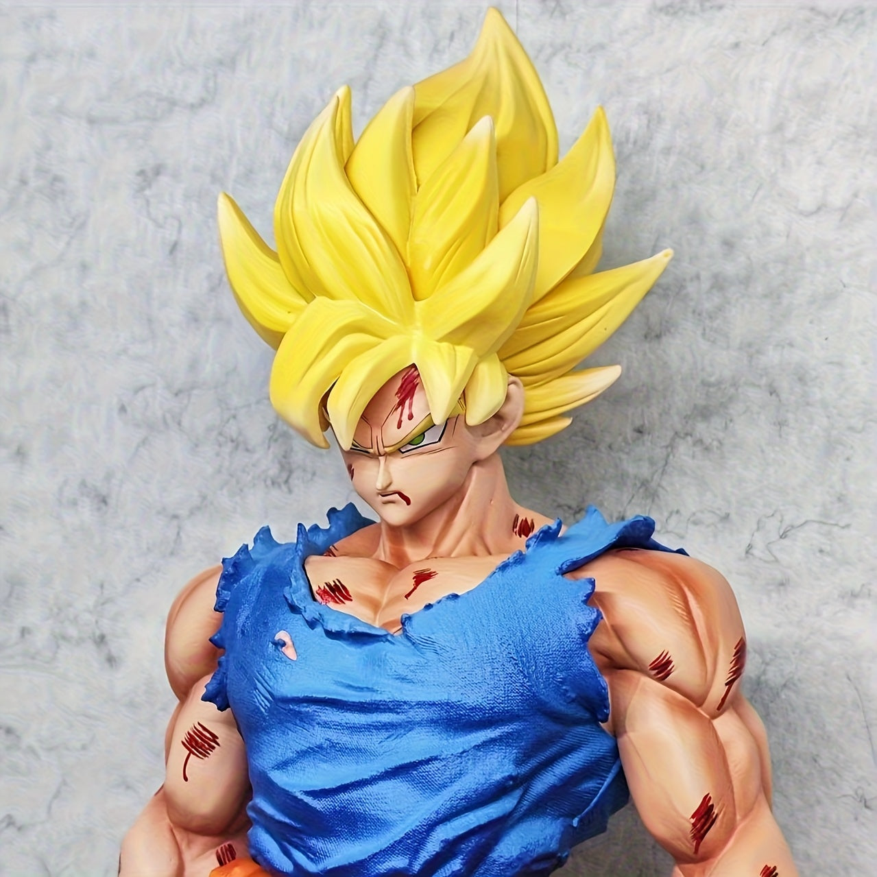 DRAGON BALL Z Action Figure - Muscular Goku Collectible Statue with Dynamic Pose & Iconic Blue & Anime Outfit, Display-Worthy for Fans, Detailed Male Model Figure for Decor, Christmas/Halloween Gift (Officially Inspired)