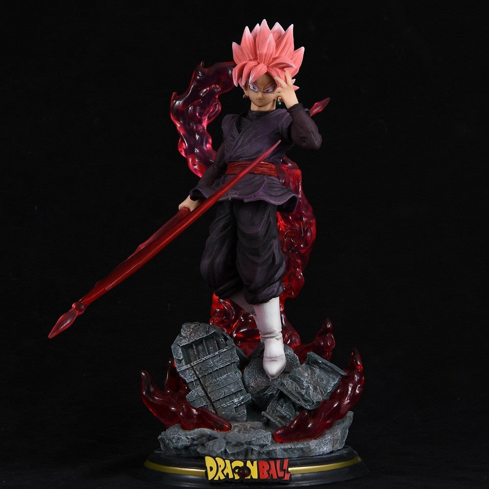Dragon Ball Z Super Saiyan Goku Action Figure - Dynamic Pose with Flaming Sword & Energy Blast, Collectible Anime Statue with Base, Detailed Craftsmanship, Intricate Detailing