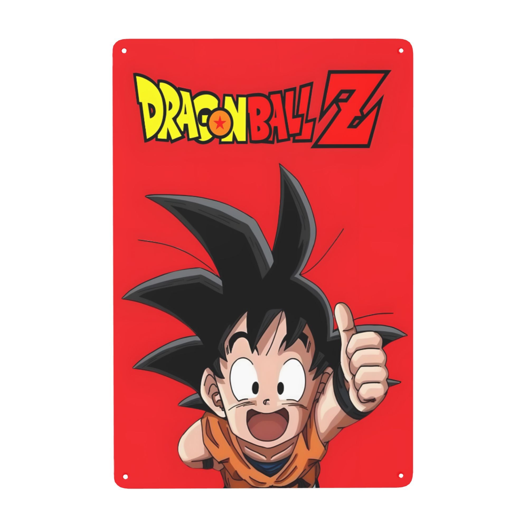 2D Flat - 【2D Flat】 2D Flat - [2D Flat] 2D Flat, 1pc Dragon Ball Vintage Metal Wall Art Sign - Rustic 2D Anime Decor with Goku & Vegeta, Red Background, Durable Metal Poster for Home, Bar, for man Cave, Outdoor Spaces - P