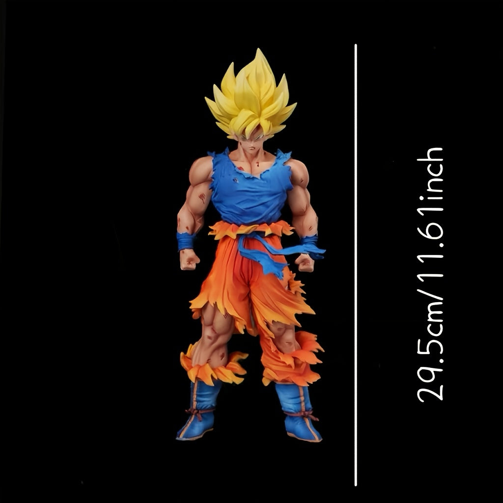 DRAGON BALL Z Action Figure - Muscular Goku Collectible Statue with Dynamic Pose & Iconic Blue & Anime Outfit, Display-Worthy for Fans, Detailed Male Model Figure for Decor, Christmas/Halloween Gift (Officially Inspired)