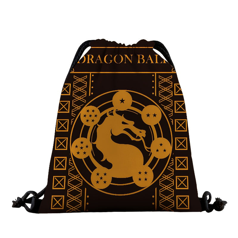 DRAGON BALL Anime Backpack with Goku, Vegeta & Sun Wukong (Monkey King) Designs - Lightweight Adjustable Drawstring Bag & s,, Gym, Parties - Collectible Gift & (Officially Licensed)