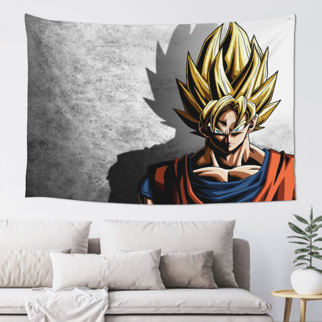 1pc Aesthetic High School Goku in Super Saiyan Form with Shadow Background Home Decor} Art Posters Birthday Gift 101.6cm*152.4cm,  Anime Poster, Artistic Print, Shadow Effect, Durable Poster, Premium Wall Art, Anime Wall Deco
