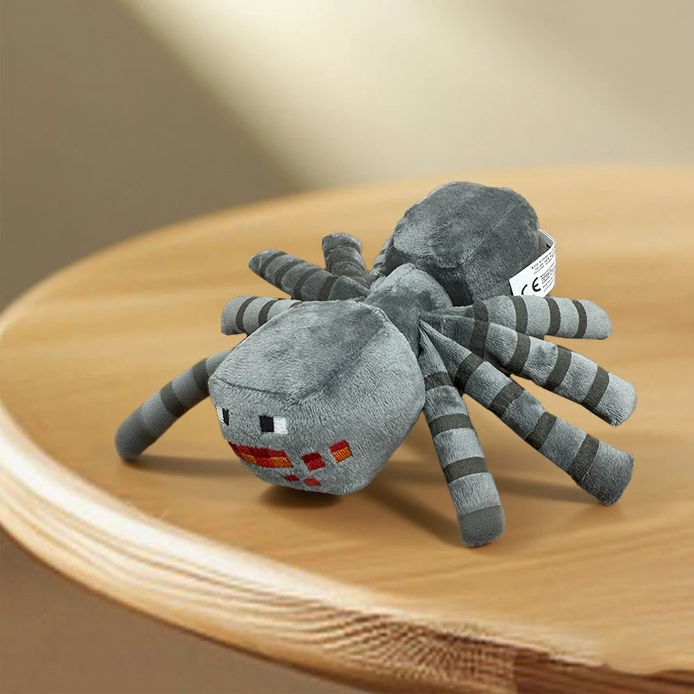 MINISO 16cm Gray MC Spider Plush Stuffed Toys Game MC Spider Plush Soft Animals Toy Doll for Children Kids Gifts