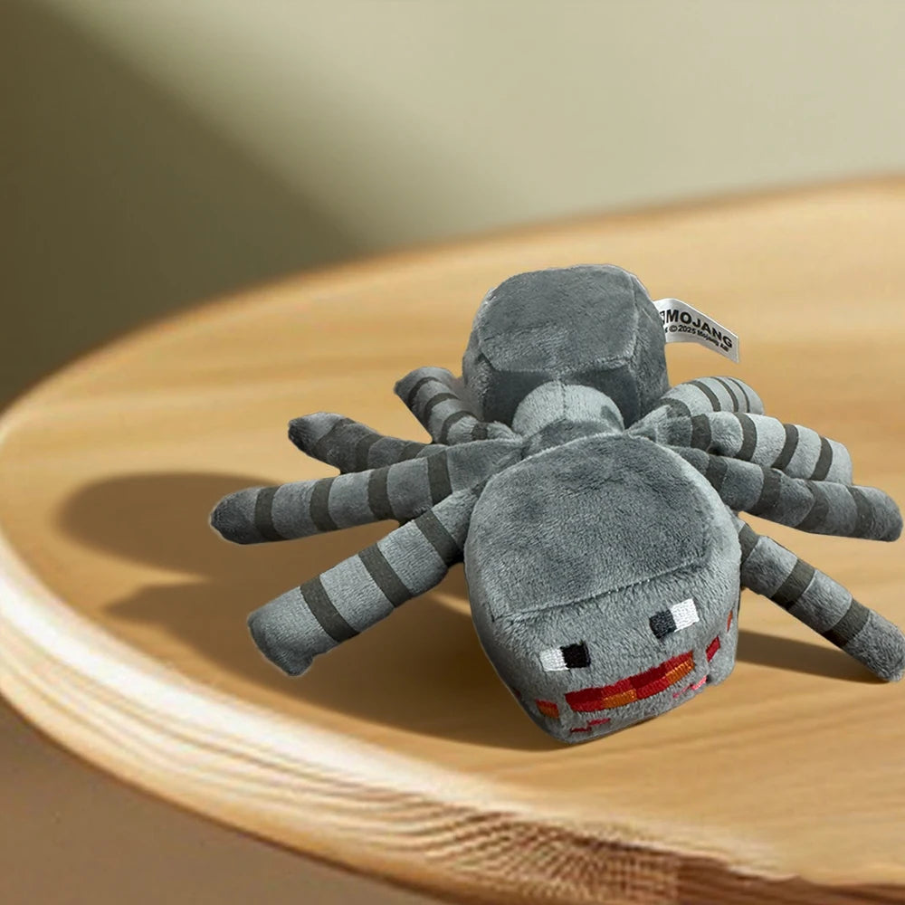 MINISO 16cm Gray MC Spider Plush Stuffed Toys Game MC Spider Plush Soft Animals Toy Doll for Children Kids Gifts