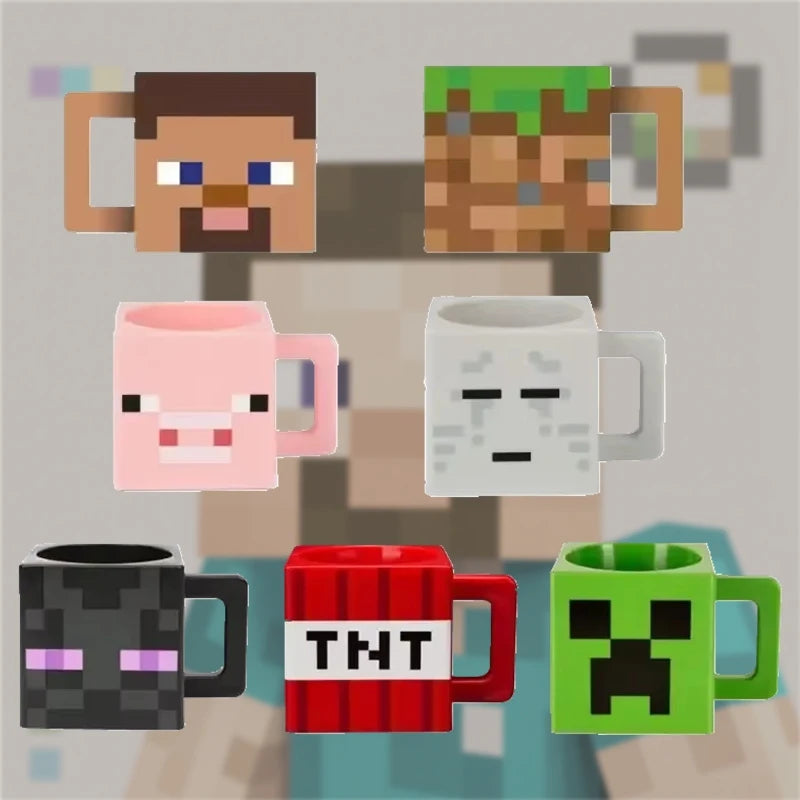 New Minecrafte Lawn Cup Funny PVC  Enderman Creeper TNT Water Drinking Cups Creative Mug Tea Cups Kid Adult Gift Kitchen toys