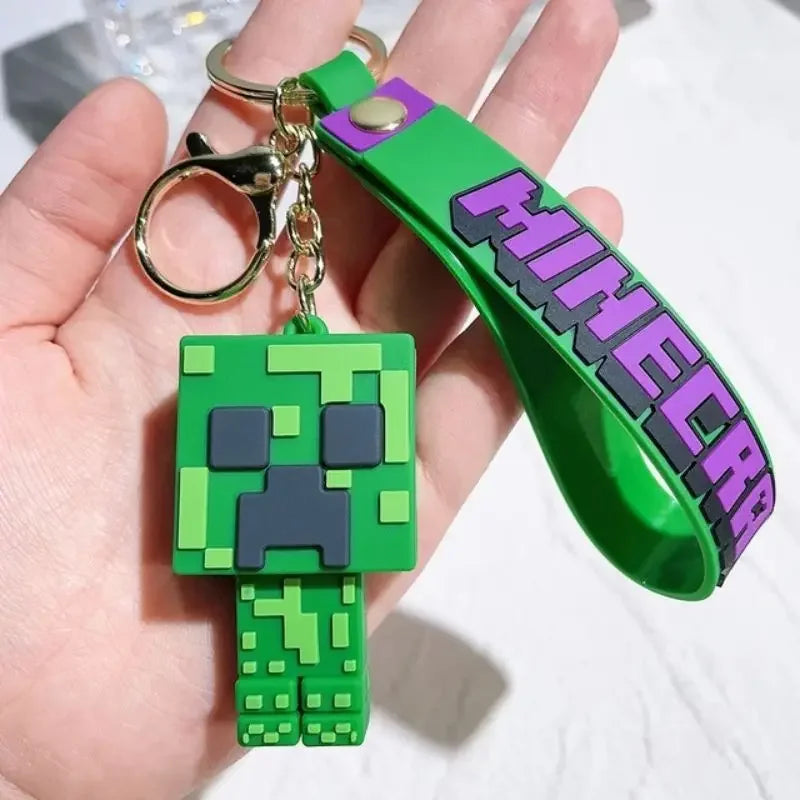 MC Game Creativity MyWorld 3D Sandbox Game Keychain Minecraft Couple Bag Pendant Cos Action Figure Ornaments Model Kids Gift Toy