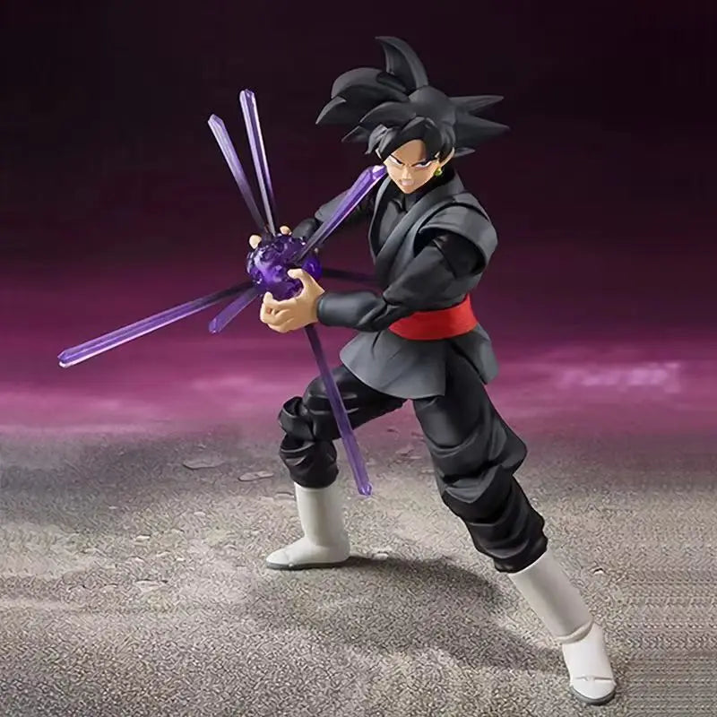 Dragon Ball Black Goku Zamasu 14cm Anime Action Figure Super Saiyan Movie Version Dbz Model With Multiple Accessories Toys Gifts