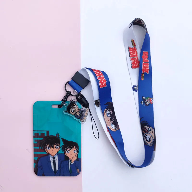 Detective Conan Lanyard Push-pull Card Holder Mouri Ran Long Rope Business Card Holder Detachable Long Rope Student Card Holder