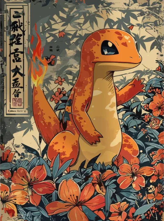 P-Pokemon Japanese Anime Canvas Painting Kawaii Elf Pets HD Poster Retro Bar Noodle Room Living Room Home Mural Decor Kids Gifts