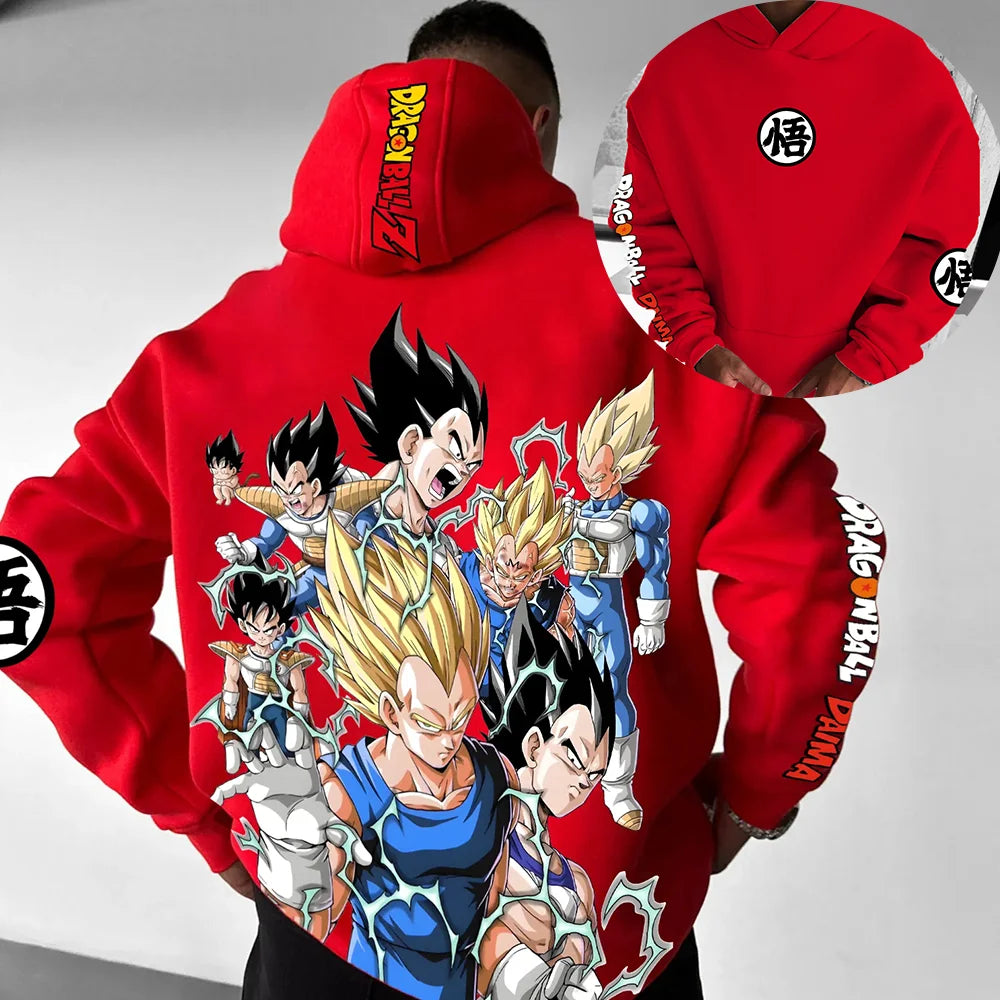 Dragon Ball Graphic Hoodie - Premium Cotton Comfort, Elastic Stretch, Airy Warm, Stylish Print, Hood for Weather, Fashion