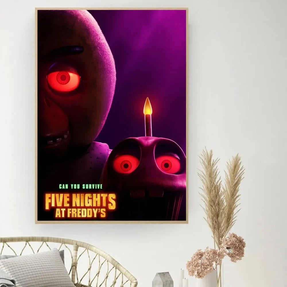 ملصق لعبة F-Five N-Nights at Freddy's DIY ملصق فيلم عتيق لوحة فنية جدارية ملصقات دراسية لوحة حائط صغيرة الحجم