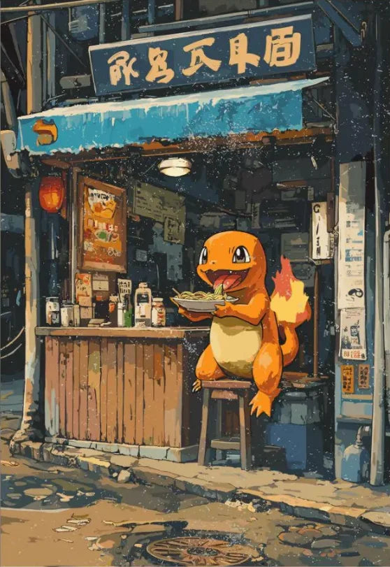 P-Pokemon Japanese Anime Canvas Painting Kawaii Elf Pets HD Poster Retro Bar Noodle Room Living Room Home Mural Decor Kids Gifts