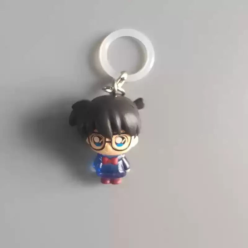 BANDAI Original In Stock Detective Conan Gashapon Keychain Set - Kaito Kid/Ran/Heiji/Akai/Amuro - Anime Collectible Charm