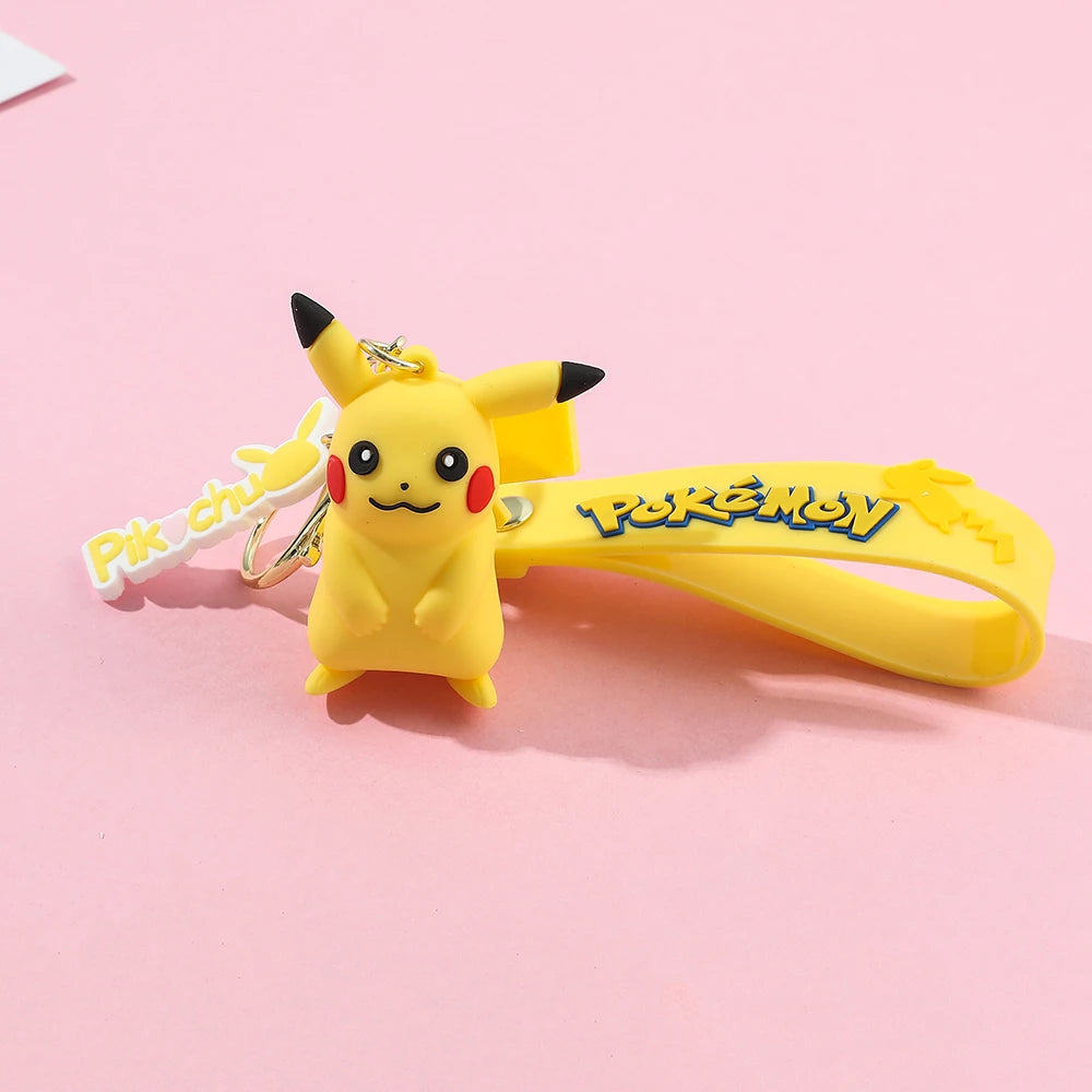 Pokémon Keychain Set - Cute Pikachu & Friends Q Version Keyring, Anime Backpack Charm, Kawaii Gift for Fans & Couples (Birthday