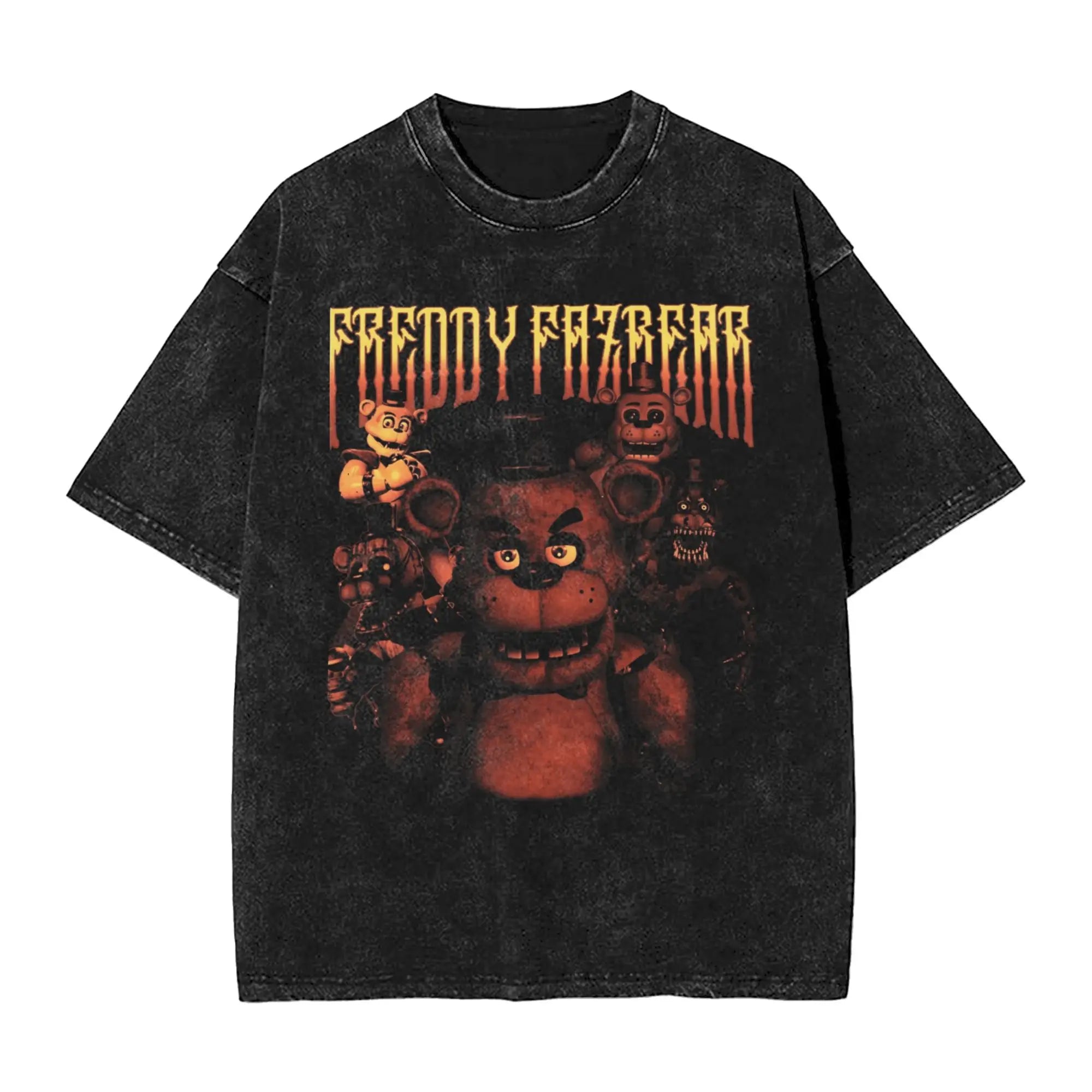تي شيرت رجالي قطني أساسي مناسب لعام 2000، تي شيرت صيفي من FNAF At Freddy's، برقبة دائرية، تي شيرت عصري، مقاس كبير، قابل للتخصيص بنفسك
