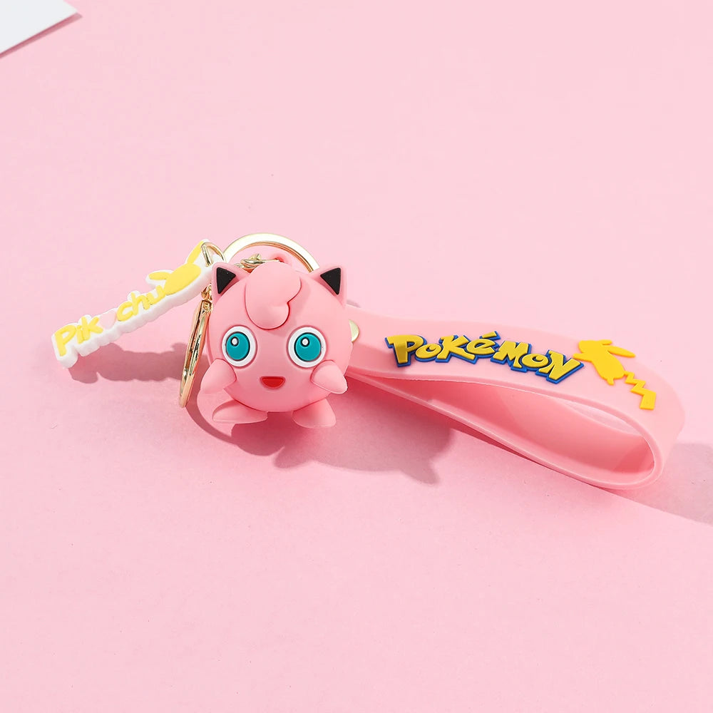 Pokémon Keychain Set - Cute Pikachu & Friends Q Version Keyring, Anime Backpack Charm, Kawaii Gift for Fans & Couples (Birthday