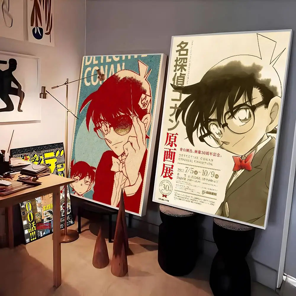 Hot Anime D-Detective C-Conan Poster High Quality Dorm Living Room Aesthetic Wall Decoration Painting Stickers Gift