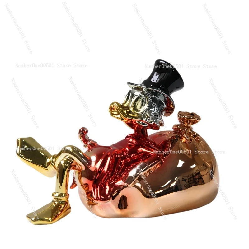 Modern Minimalist Ceramic Duck Figurine Creative Cartoon Decor for Living Room Model Home Office Desk