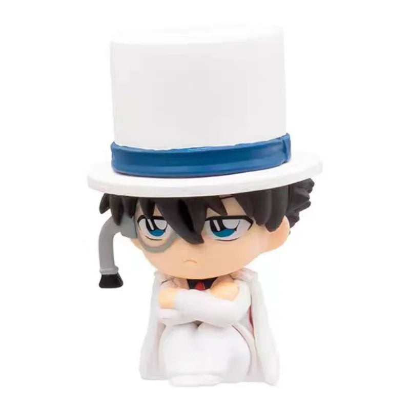 Bandai Original Detective Conan Gashapon Figures - Cute Sitting Pose Anime (Conan, Kaito, Ran Mouri) Collectible Mini Toys Gift