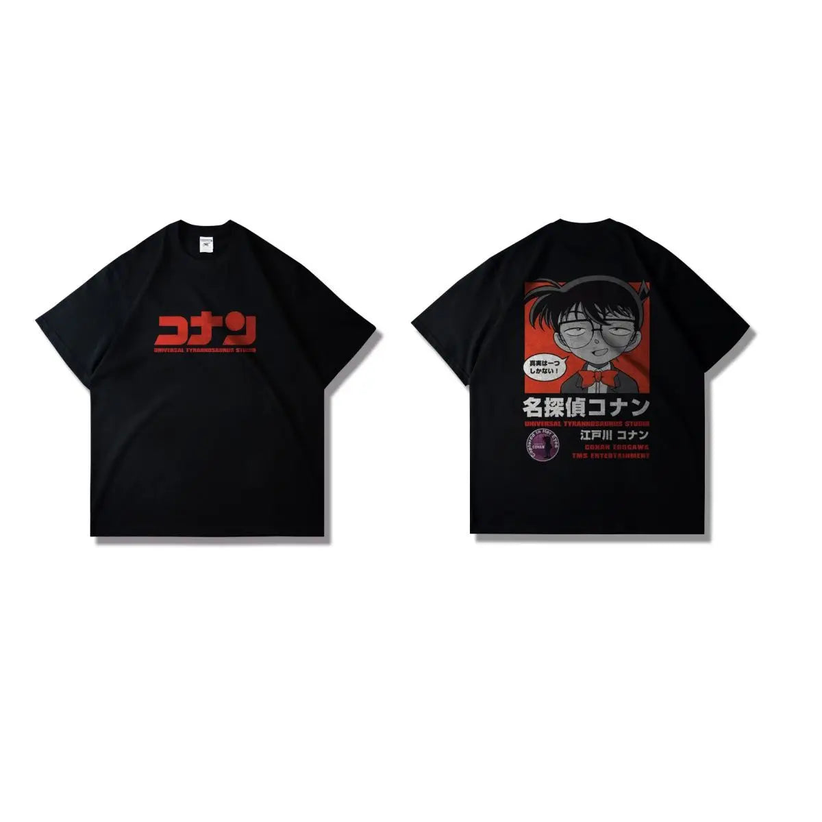 Detective Conan Anime T-shirt Universal Tyrannosaurus Studio Shinichi Kudo Truth Is One Cotton Summer Streetwear Graphic Tee