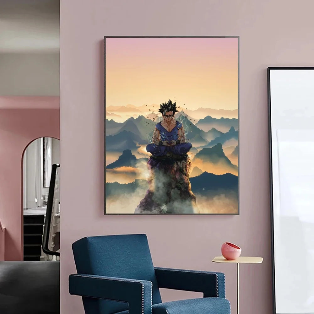 Japanese Anime Canvas Painting Dragon Ball vintage Goku Poster Prints Mural Pictures Wall Art Living Room anime Home Decor Gifts