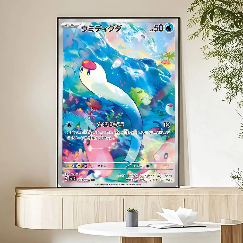 MINISO Cartoon Pokemon Poster HD Art Sticky Wall Waterproof Home Living Room Bedroom Bar Aesthetic Decoration