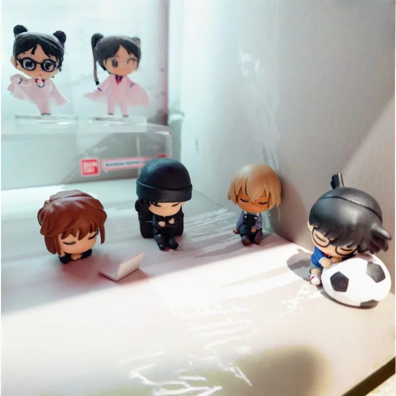 BANDAI Original In Stock Detective Conan Gashapon Keychain Set - Kaito Kid/Ran/Heiji/Akai/Amuro - Anime Collectible Charm