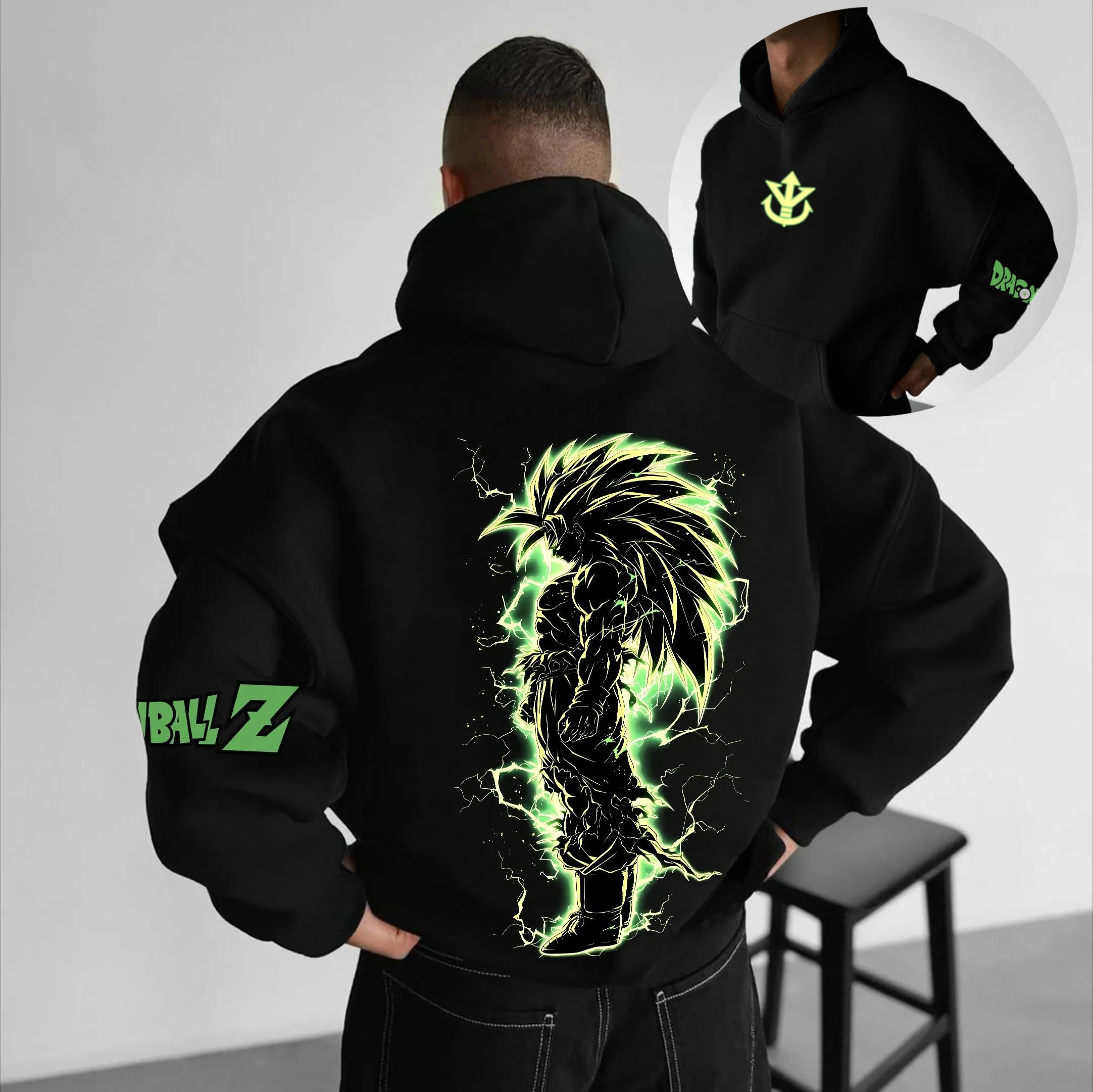 2025 Dragon Ball GOKU Anime Peripheral Printed Hoodie Autumn and Winter Korean Loose Men's and Women's Cotton Sweater