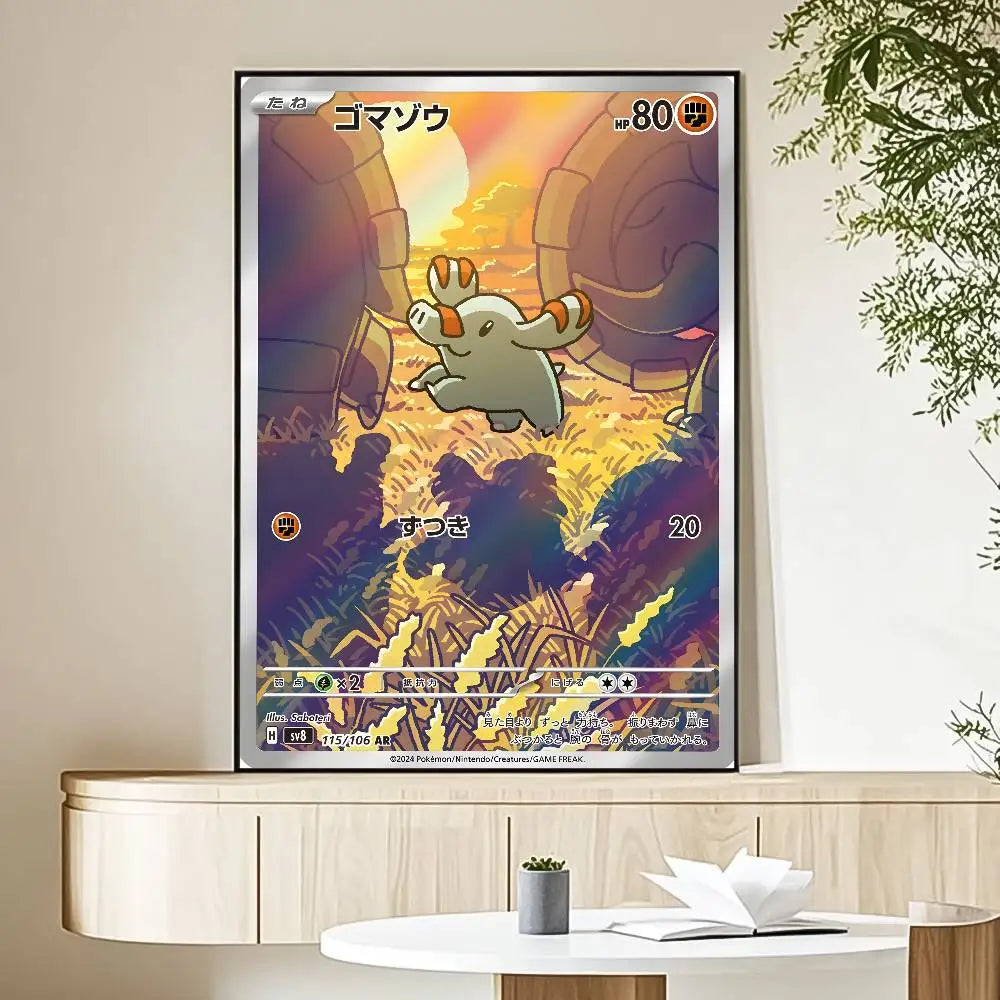 MINISO Cartoon Pokemon Poster HD Art Sticky Wall Waterproof Home Living Room Bedroom Bar Aesthetic Decoration