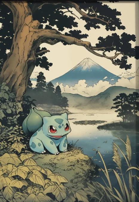 P-Pokemon Japanese Anime Canvas Painting Kawaii Elf Pets HD Poster Retro Bar Noodle Room Living Room Home Mural Decor Kids Gifts