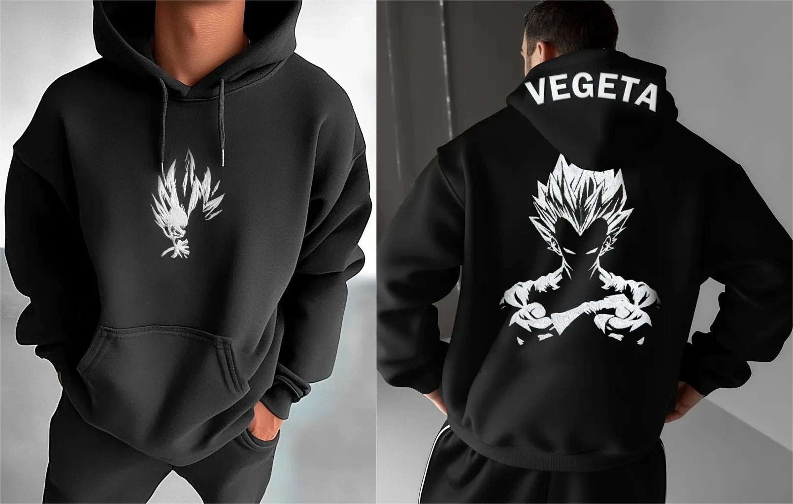 Casual versatile hooded sweater autumn and winter dragon ball men's pure cotton men's and women's loose fashion hooded sweater