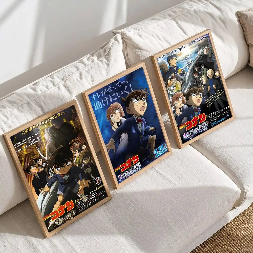 Detective Conan Poster Self-adhesive Art Waterproof Paper Sticker Coffee House Bar Room Wall Decor