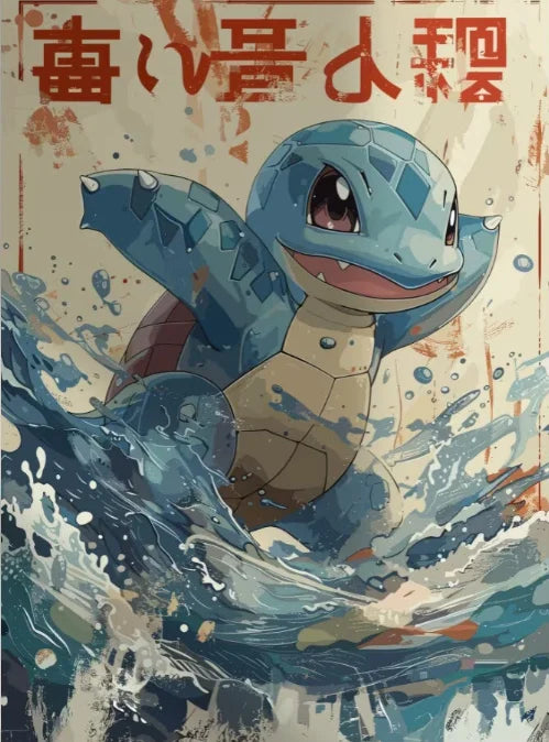 P-Pokemon Japanese Anime Canvas Painting Kawaii Elf Pets HD Poster Retro Bar Noodle Room Living Room Home Mural Decor Kids Gifts