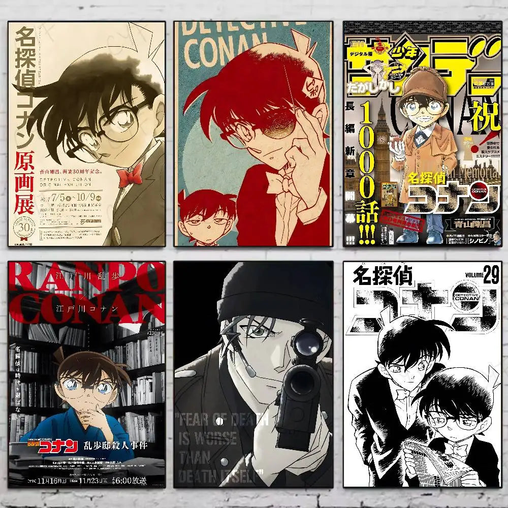 Hot Anime D-Detective C-Conan Poster High Quality Dorm Living Room Aesthetic Wall Decoration Painting Stickers Gift