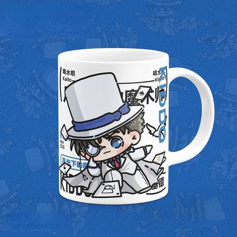 Detective Conan kawaii anime peripheral creative Conan Phantom Thief Kidd ceramic cup cute Japanese coffee mug gift wholesale