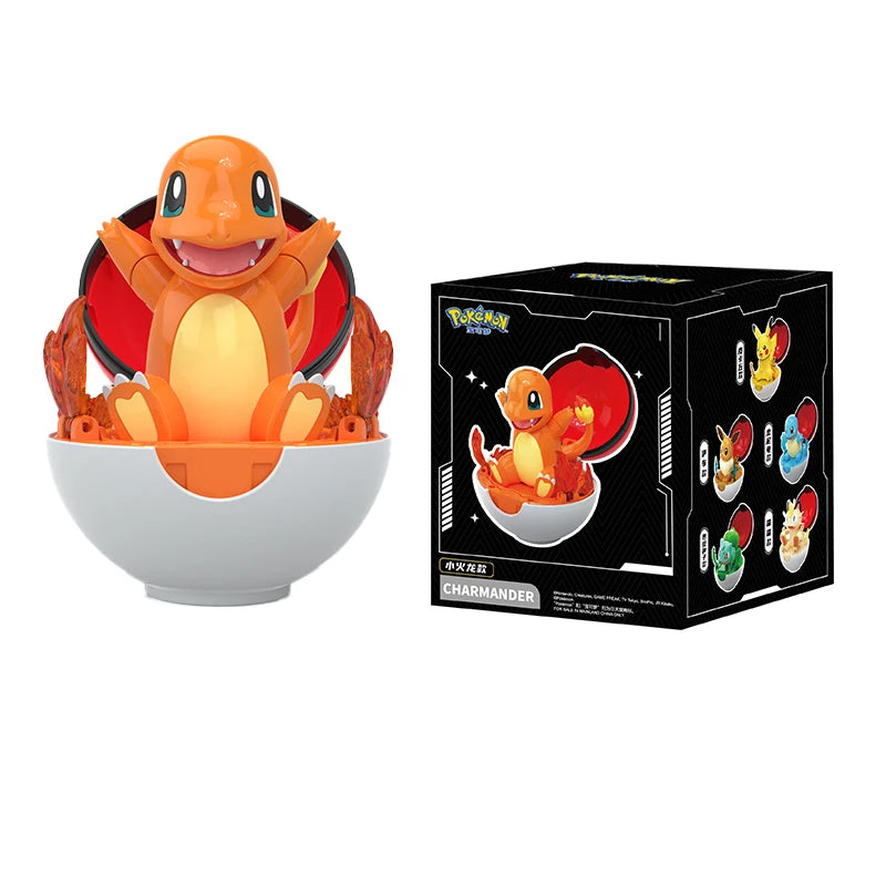Pokemon Figure Bulbasaur Eevee Charmander Squirtle Pikachu Piplup Cubone Mimikyu Jigglypuff Poke Ball Pokeball Toy Ornament Doll