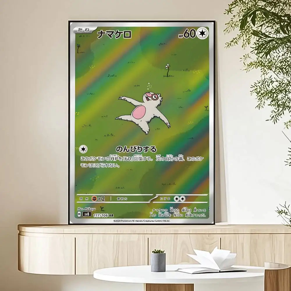 MINISO Cartoon Pokemon Poster HD Art Sticky Wall Waterproof Home Living Room Bedroom Bar Aesthetic Decoration