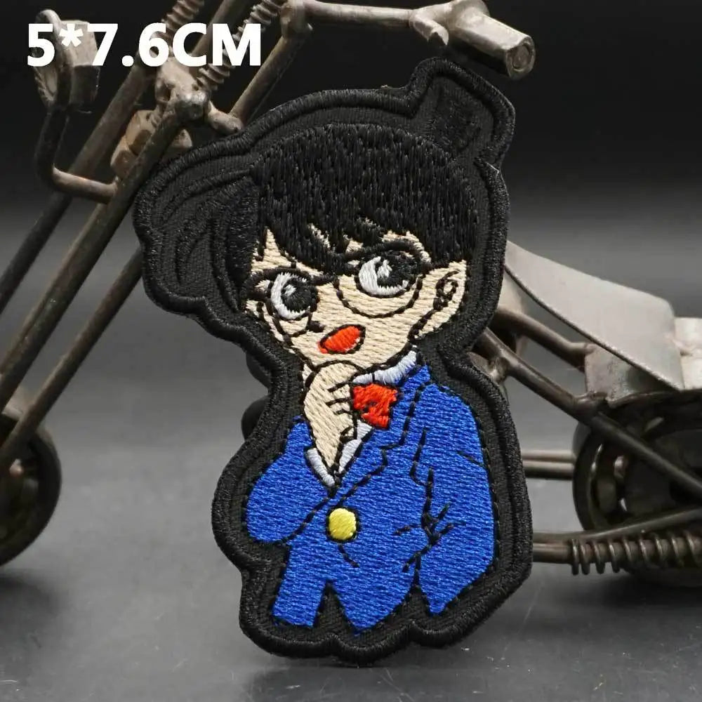 Conan Edogawa Cloth Sticker Creative High Value Cartoon Cute Couple Clothes School Bag Decorated Self Adhesive Patch Velcro