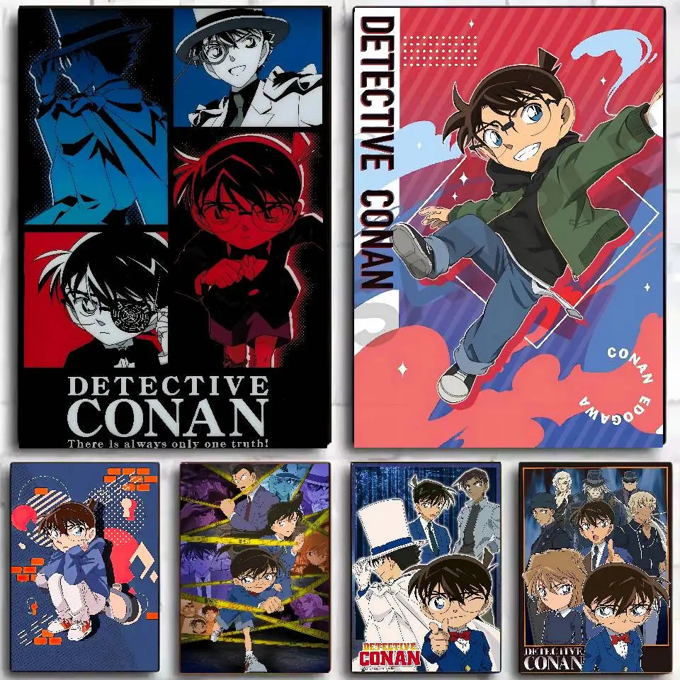Anime D-Detective C-Conan Poster Self-adhesive Art Waterproof Sticker Coffee House Dorm Room Wall Decor