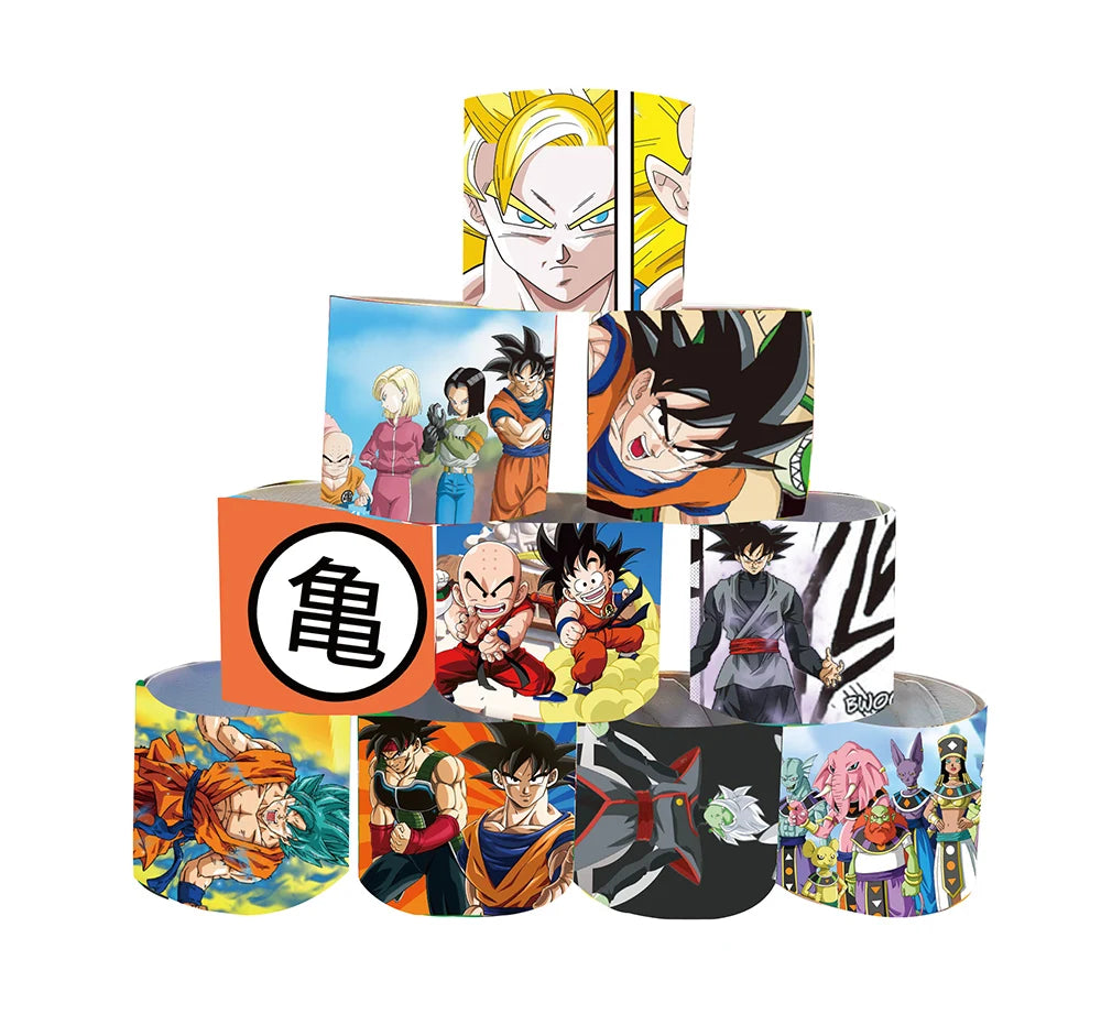 12pcs Dragon Ball‌ Bracelets Birthday Party Favors Cartoon Wrist Bracelet Baby Shower Kids Favor for Party Decorations