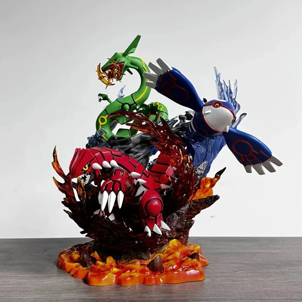 35cm/13.78in Pokemon Anime Figure Groudon Kyogre Rayquaza Action Figures Pvc Collection Model Toys for Childre Gifts
