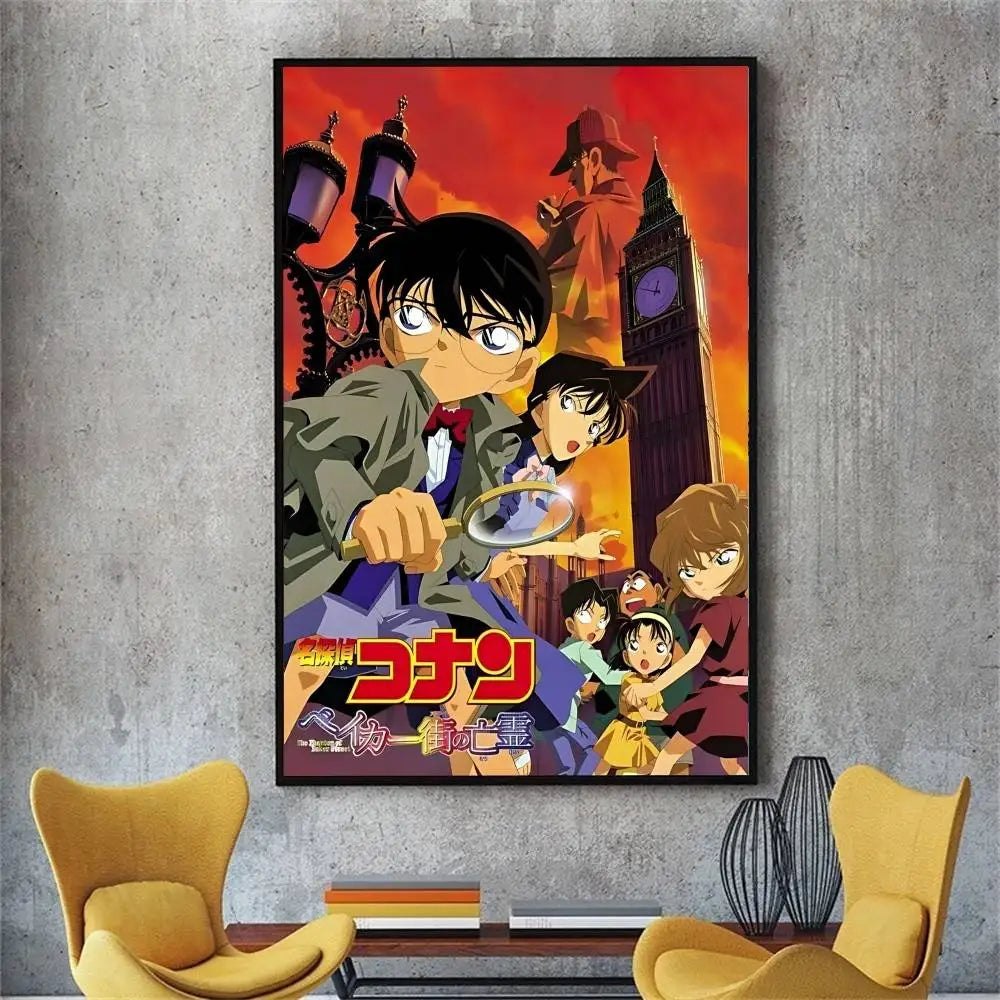 Japanese Detective Conan Poster No Framed Poster Kraft Club Bar Paper Vintage Poster Wall Art Painting Bedroom Study Stickers