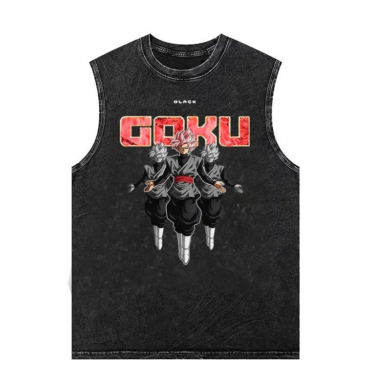 Dragon Ball Goku Saiyan Anime Vest Summer New Men's Tank Tops Woman's  Oversized Sleeveless Shirt Vintage Washed Gym Y2k Clothes