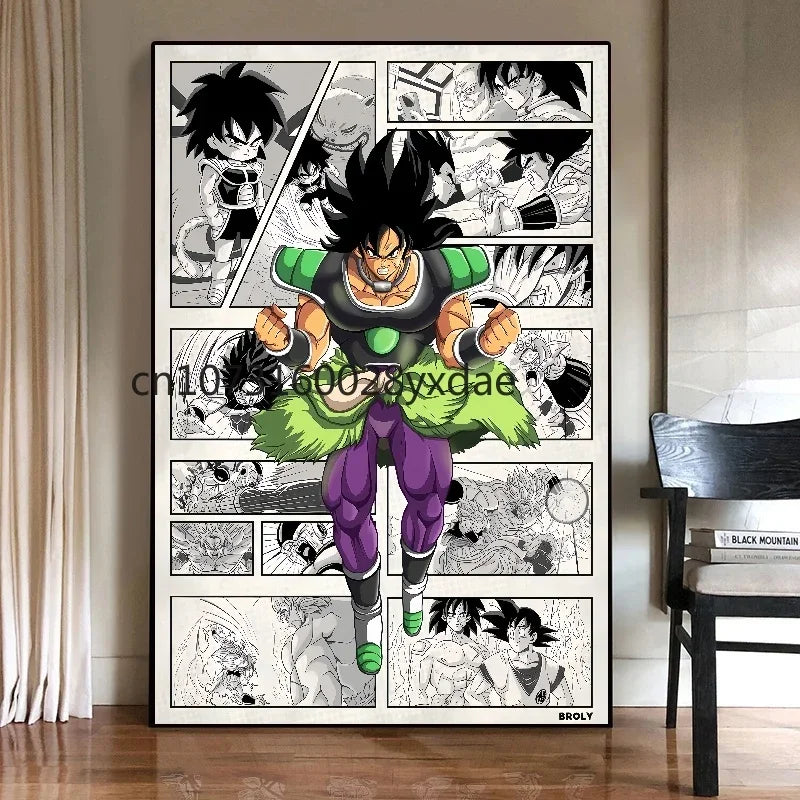Anime Classic Canvas Prints Poster Dragon Ball Z Goku Vegeta Gohan Home Room Bar Wall Decor Art Picture Painting Wallpaper Gift
