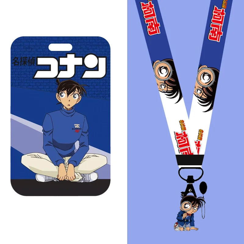 Detective Conan Lanyard Push-pull Card Holder Mouri Ran Long Rope Business Card Holder Detachable Long Rope Student Card Holder