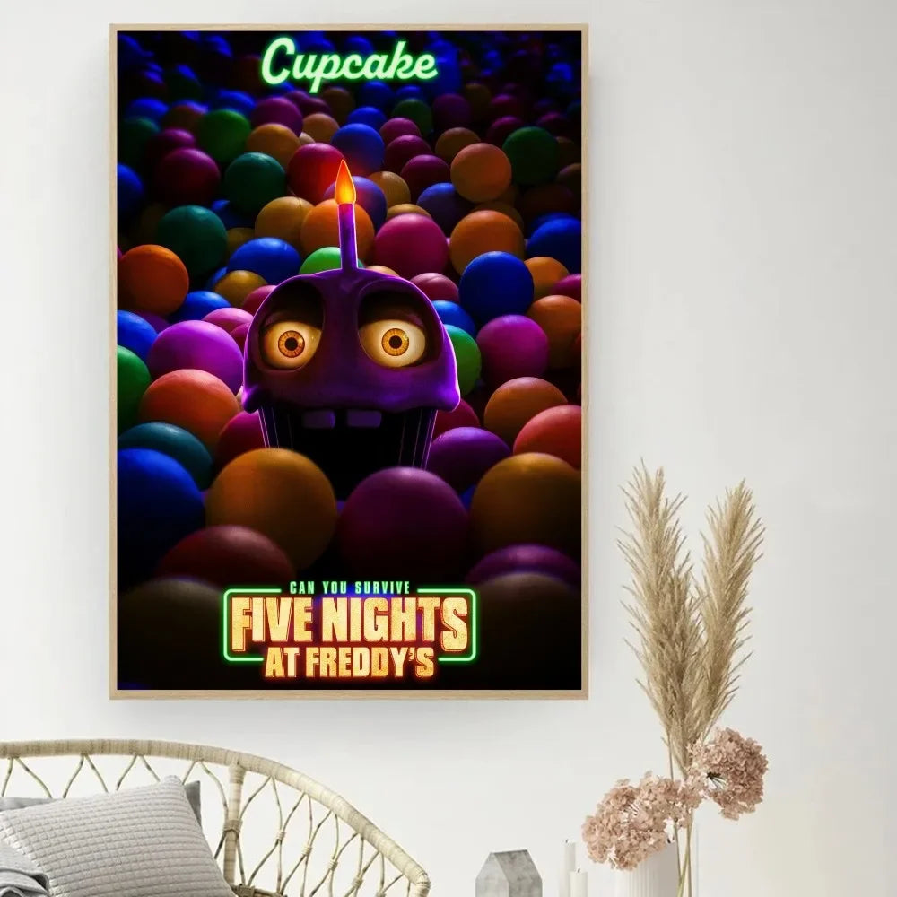 ملصق لعبة F-Five N-Nights at Freddy's DIY ملصق فيلم عتيق لوحة فنية جدارية ملصقات دراسية لوحة حائط صغيرة الحجم