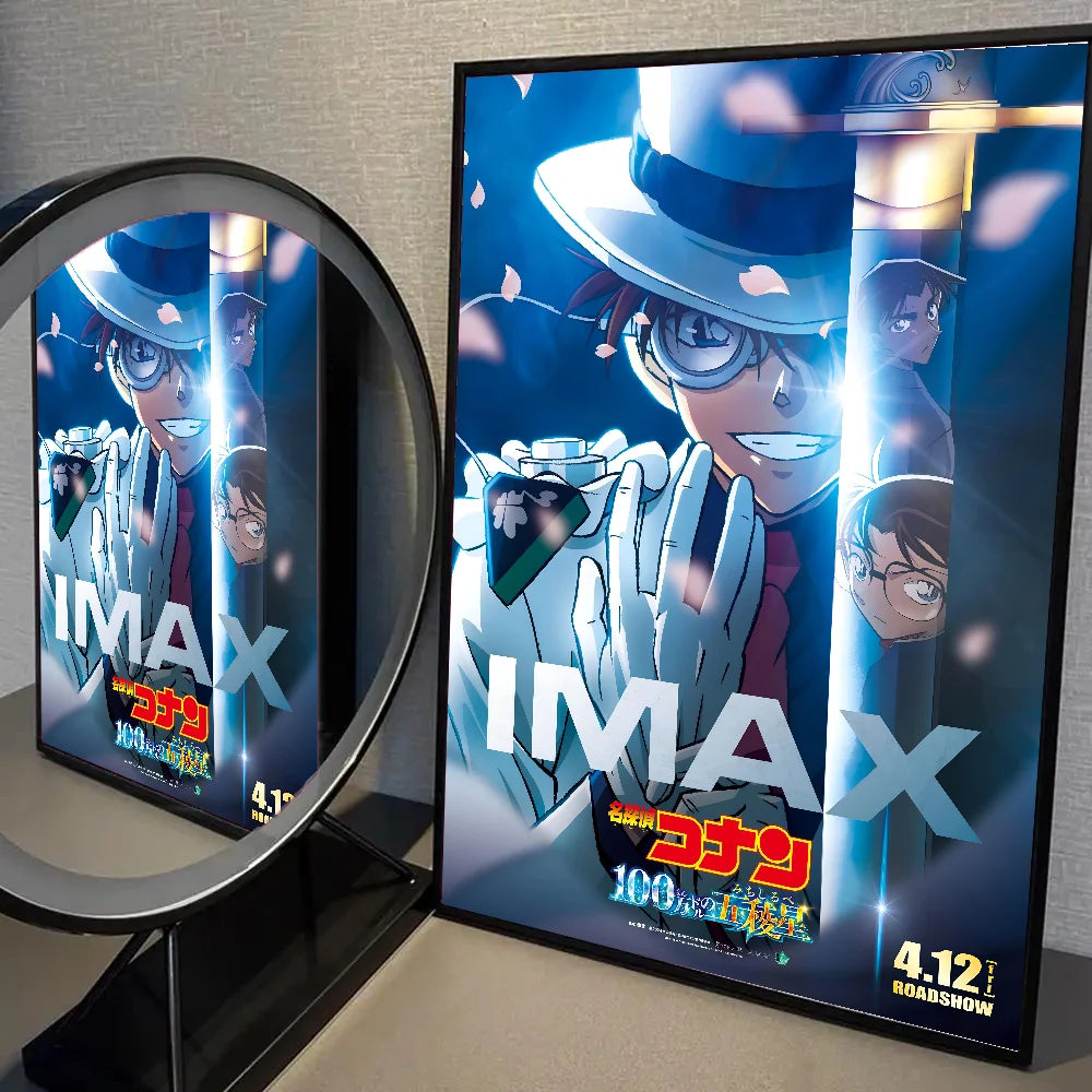 Detective C-Conan Poster Poster Self-adhesive Art Waterproof Paper Sticker Coffee House Bar Room Wall Decor