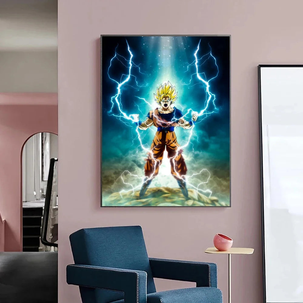 Japanese Anime Canvas Painting Dragon Ball vintage Goku Poster Prints Mural Pictures Wall Art Living Room anime Home Decor Gifts